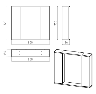 Зеркальный шкаф с подсветкой Misty Лира 80см белый